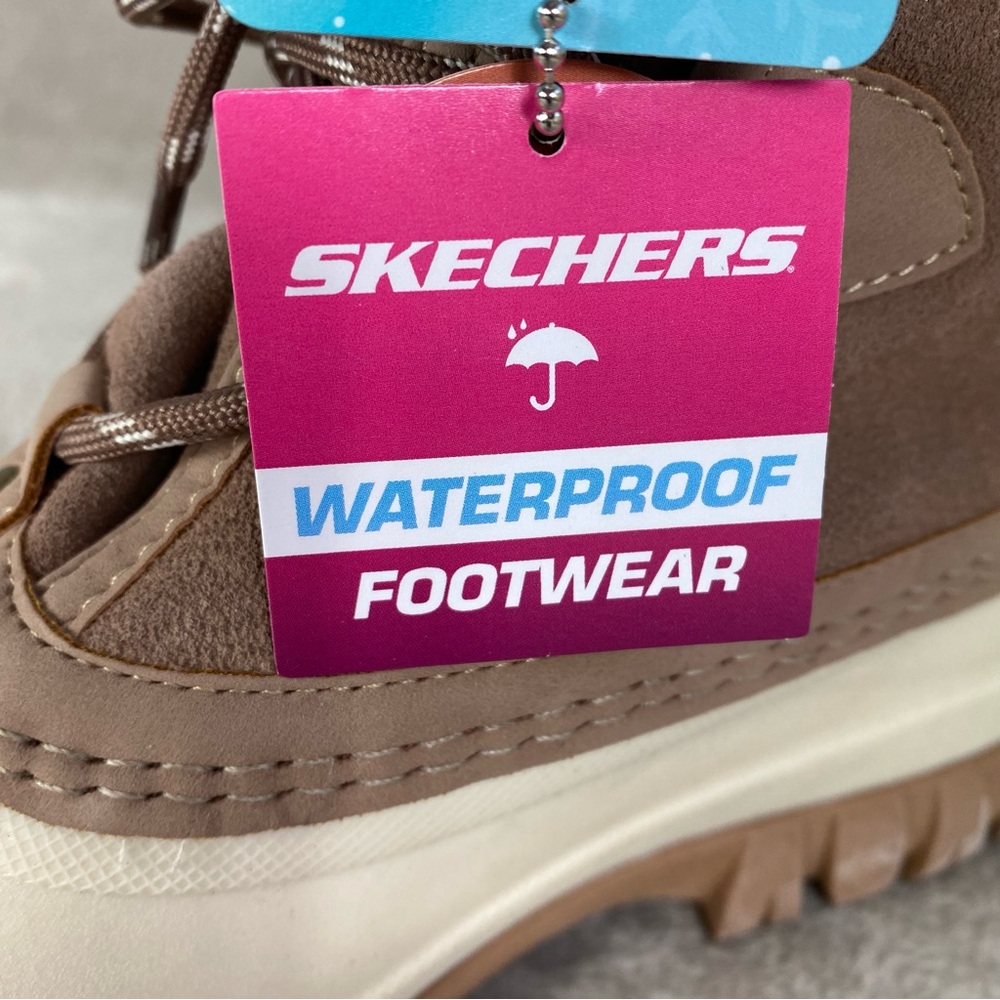 Skechers Windom Boots Womens Size 8 Tan Waterproof Duck Snow Winter Faux Fur NEW - Picture 12 of 13